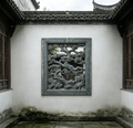 Green Plum Blossom Lattice Window