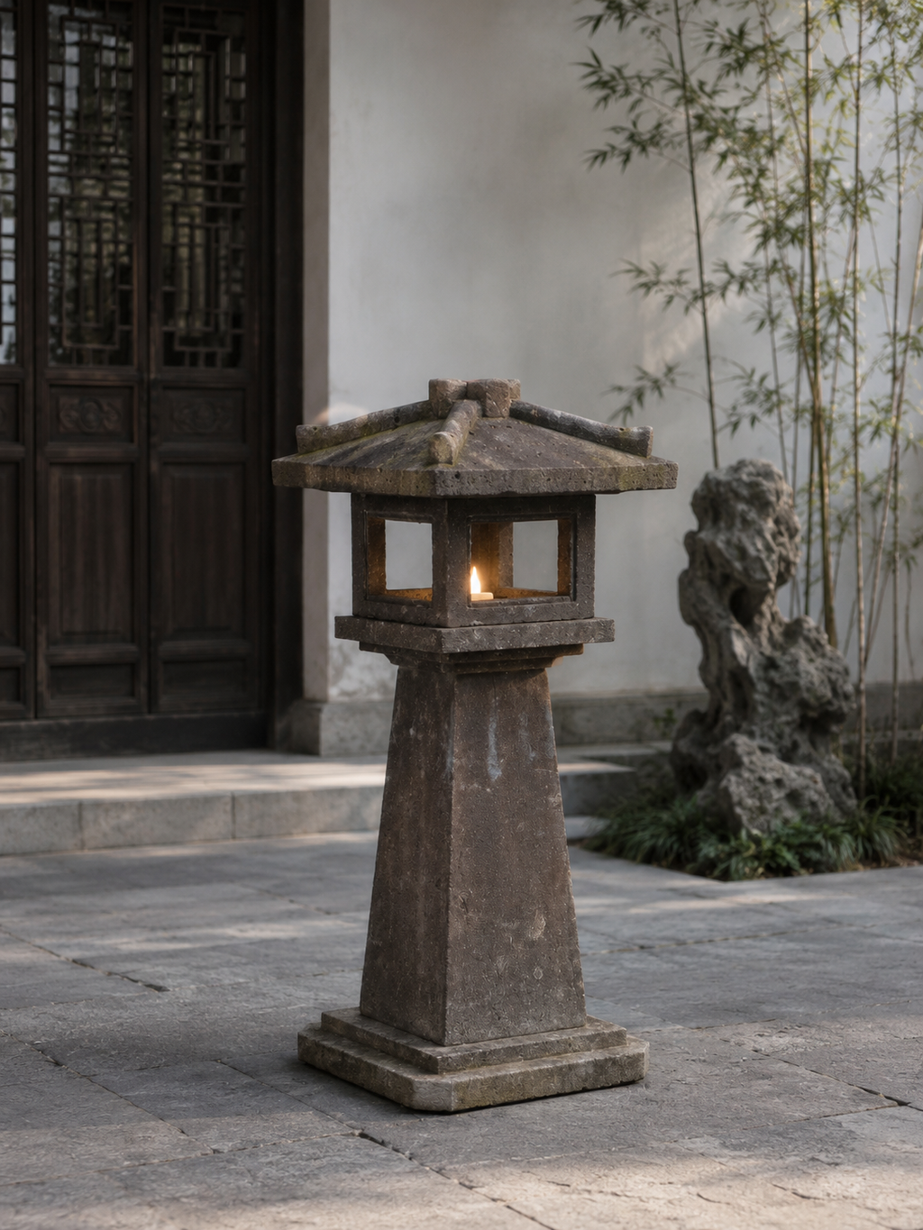 Retro stone lantern