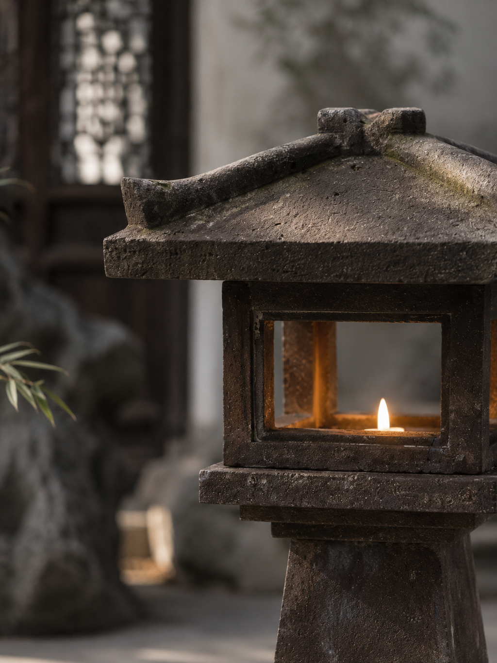 Retro stone lantern
